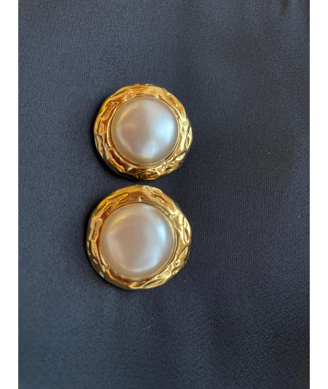 CHANEL Золотые позолоченные клипсы, фото 5