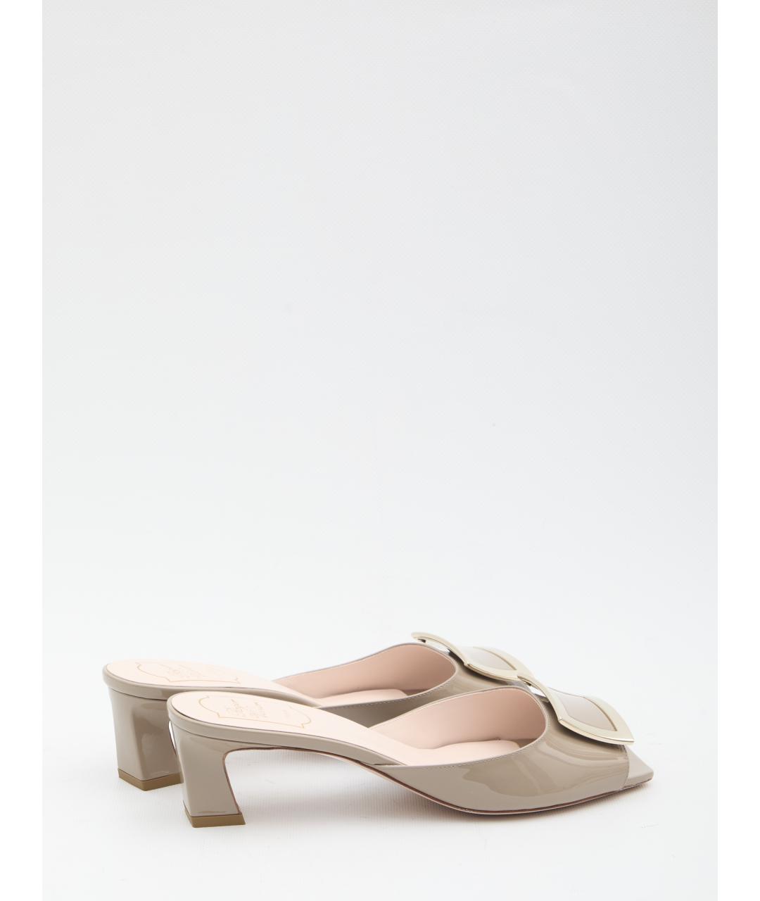 ROGER VIVIER Бежевые кожаные мюли, фото 3