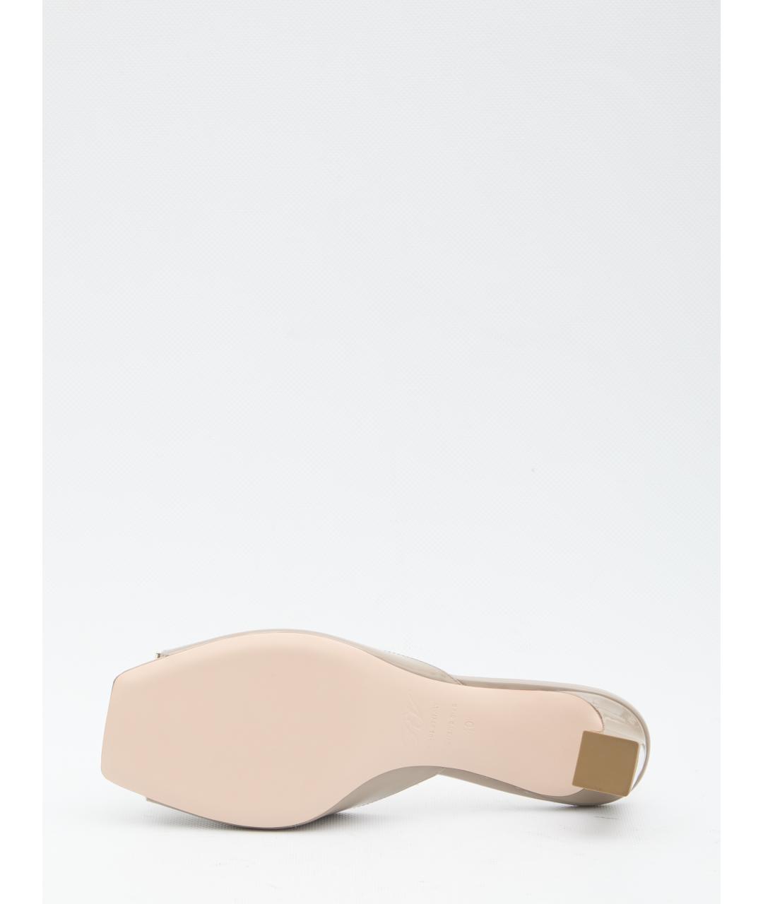 ROGER VIVIER Бежевые кожаные мюли, фото 4