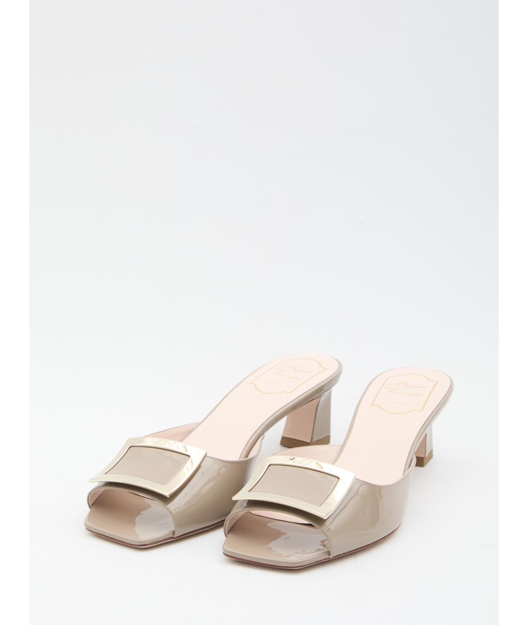 ROGER VIVIER Бежевые кожаные мюли, фото 2