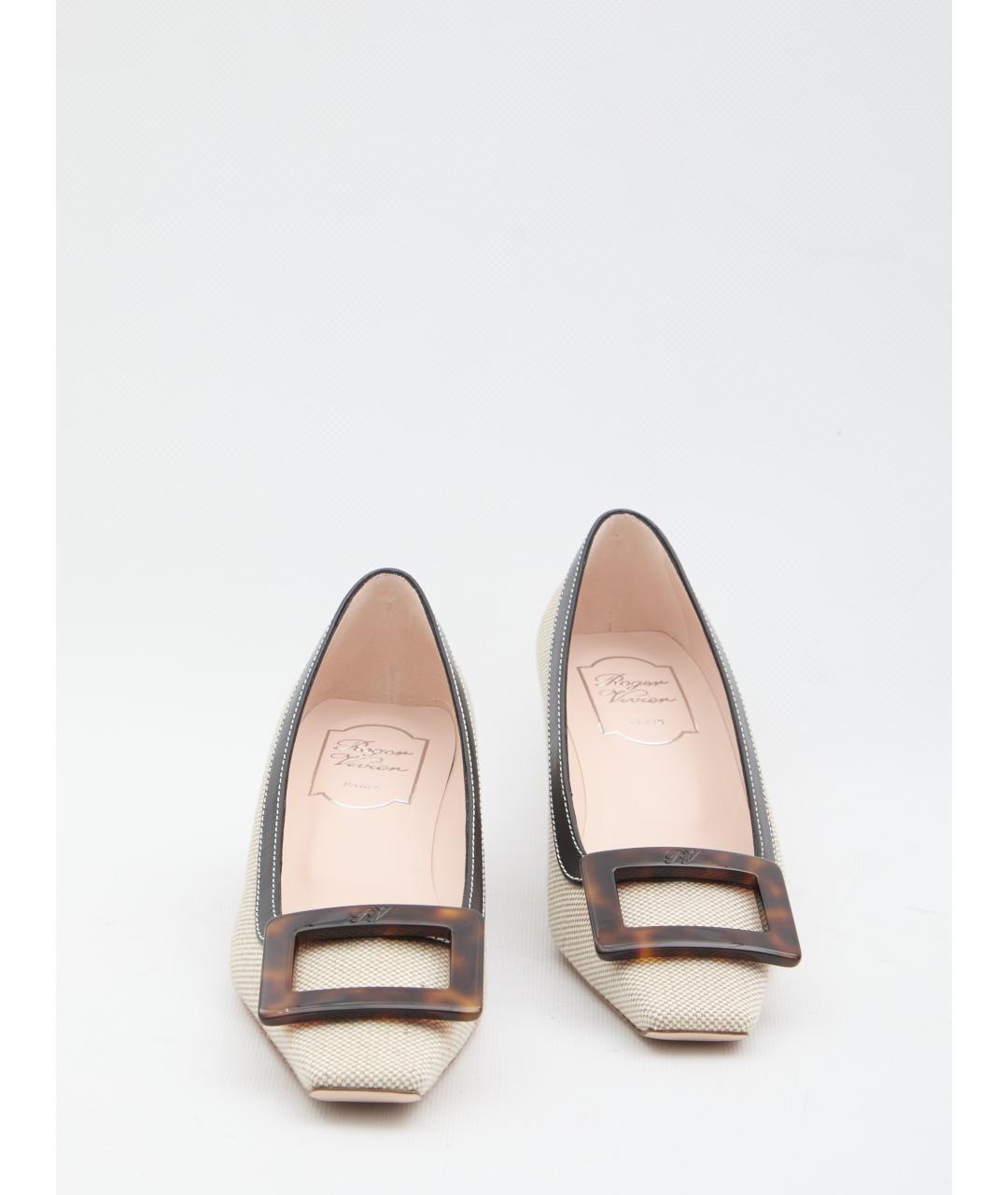 ROGER VIVIER Серые текстильные туфли, фото 5