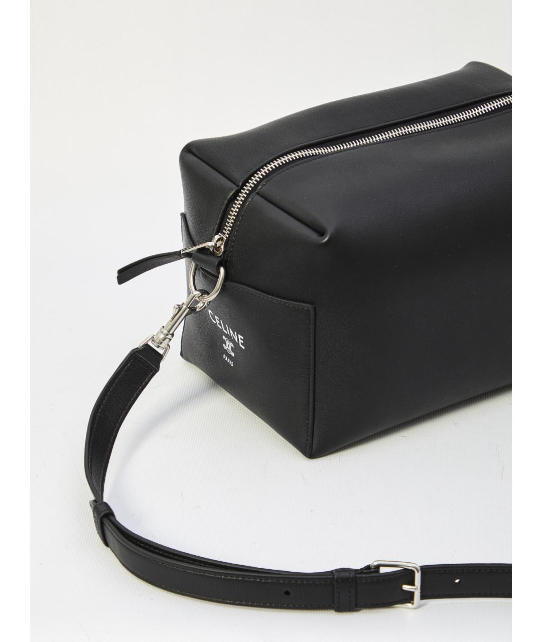 CELINE Черная кожаная сумка на плечо, фото 5