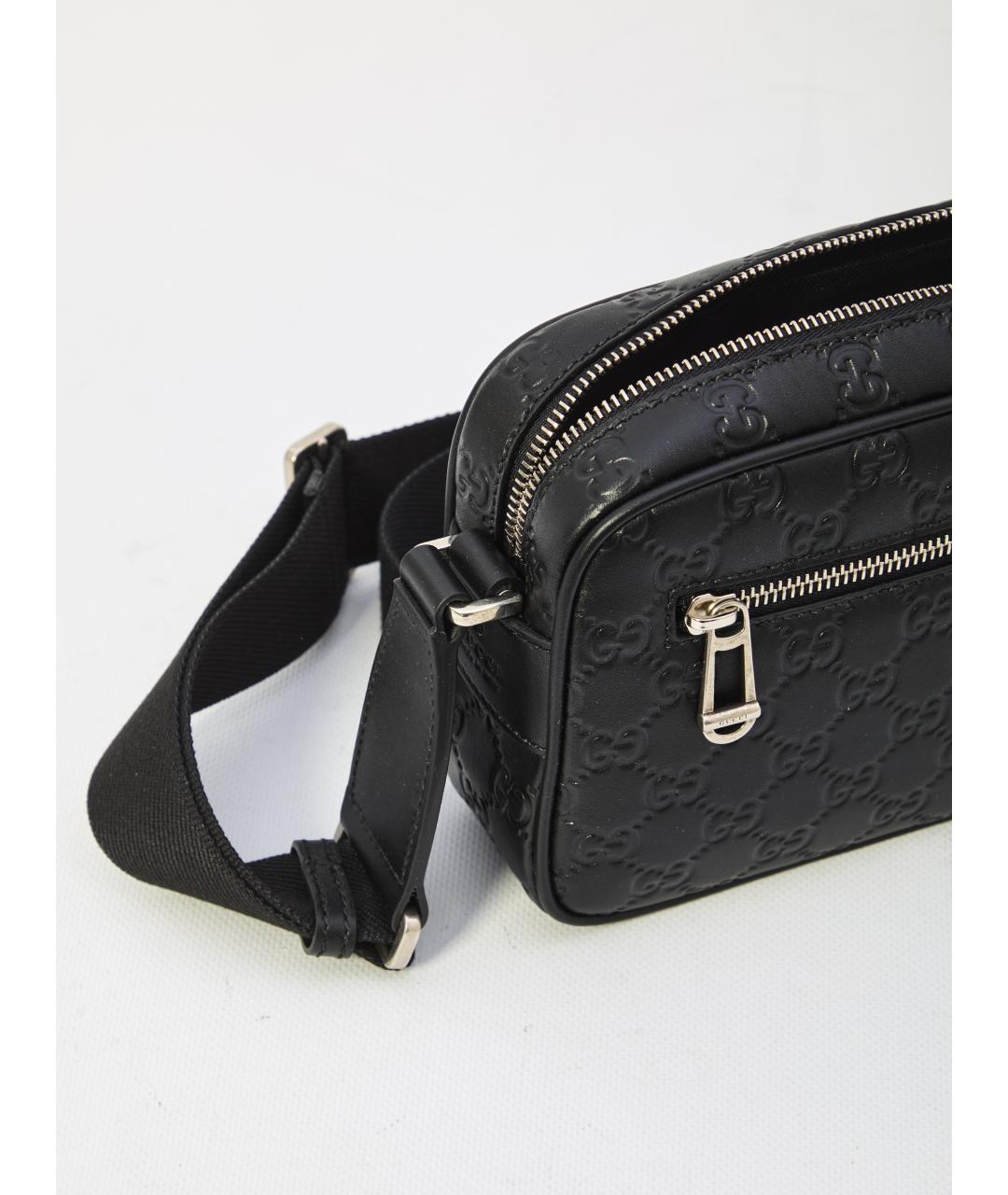 GUCCI Черная кожаная сумка на плечо, фото 5