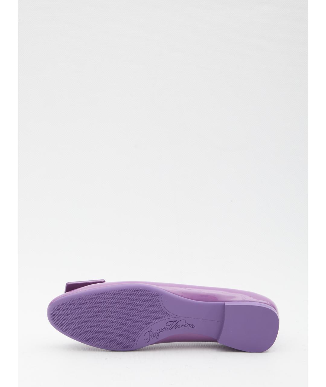 ROGER VIVIER Фиолетовые кожаные балетки, фото 4