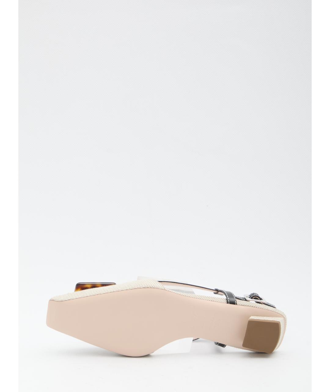 ROGER VIVIER Бежевые текстильные балетки, фото 4