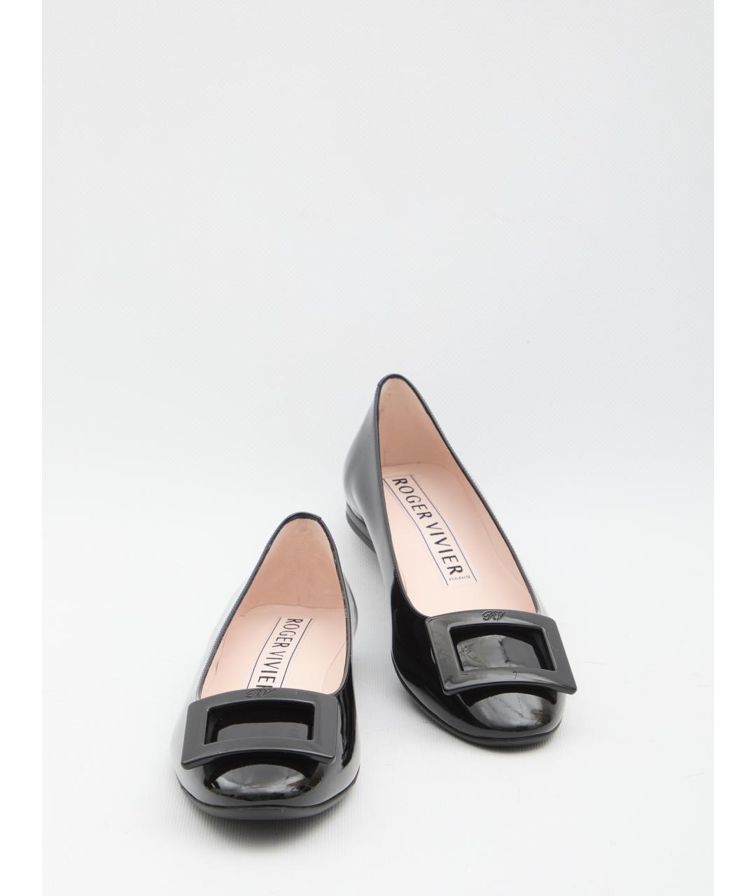 ROGER VIVIER Черные кожаные балетки, фото 5