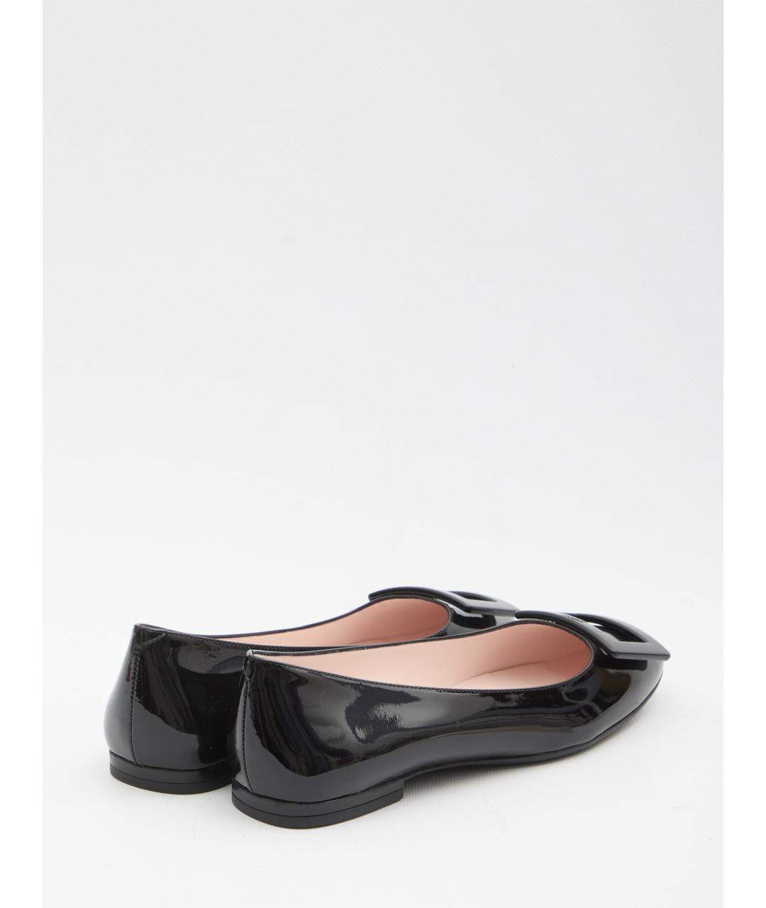 ROGER VIVIER Черные кожаные балетки, фото 3