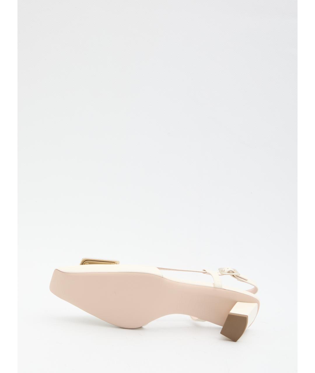 ROGER VIVIER Бежевые кожаные туфли, фото 4