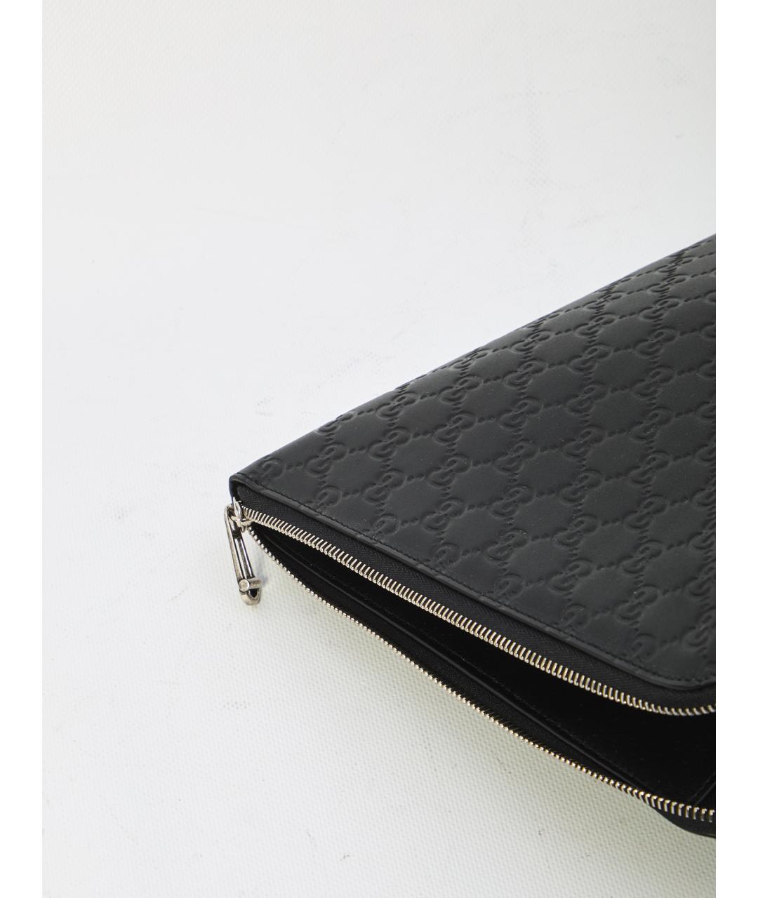 GUCCI Черная кожаная барсетка, фото 4