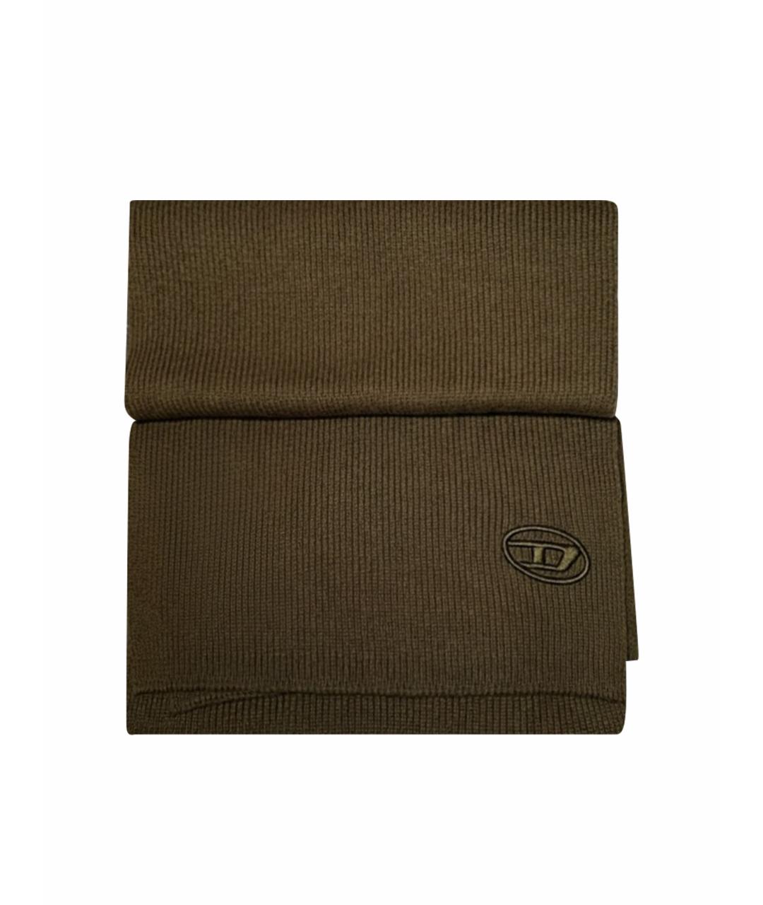 DIESEL Хаки шерстяной шарф, фото 1