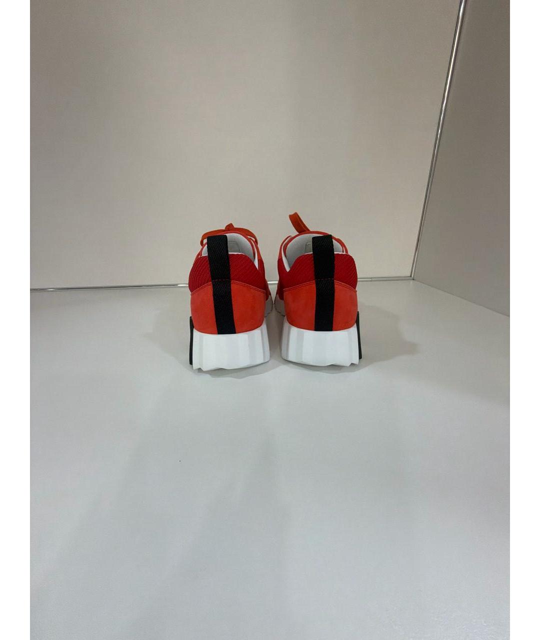 HERMES Красные текстильные кроссовки, фото 4