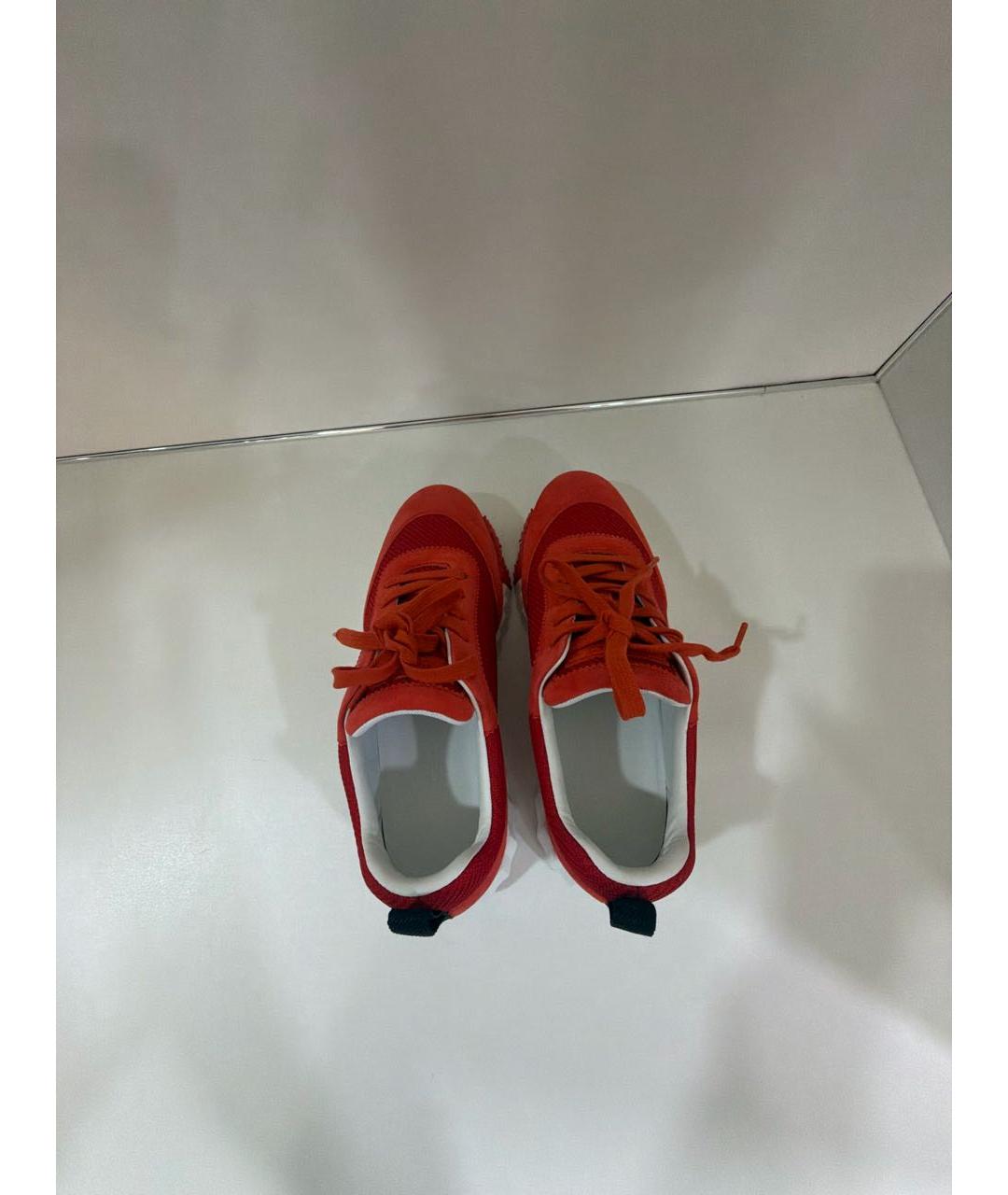 HERMES Красные текстильные кроссовки, фото 3