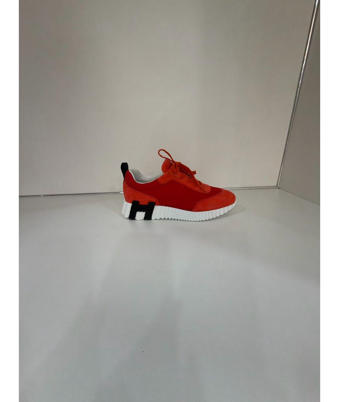 HERMES Красные текстильные кроссовки, фото 8