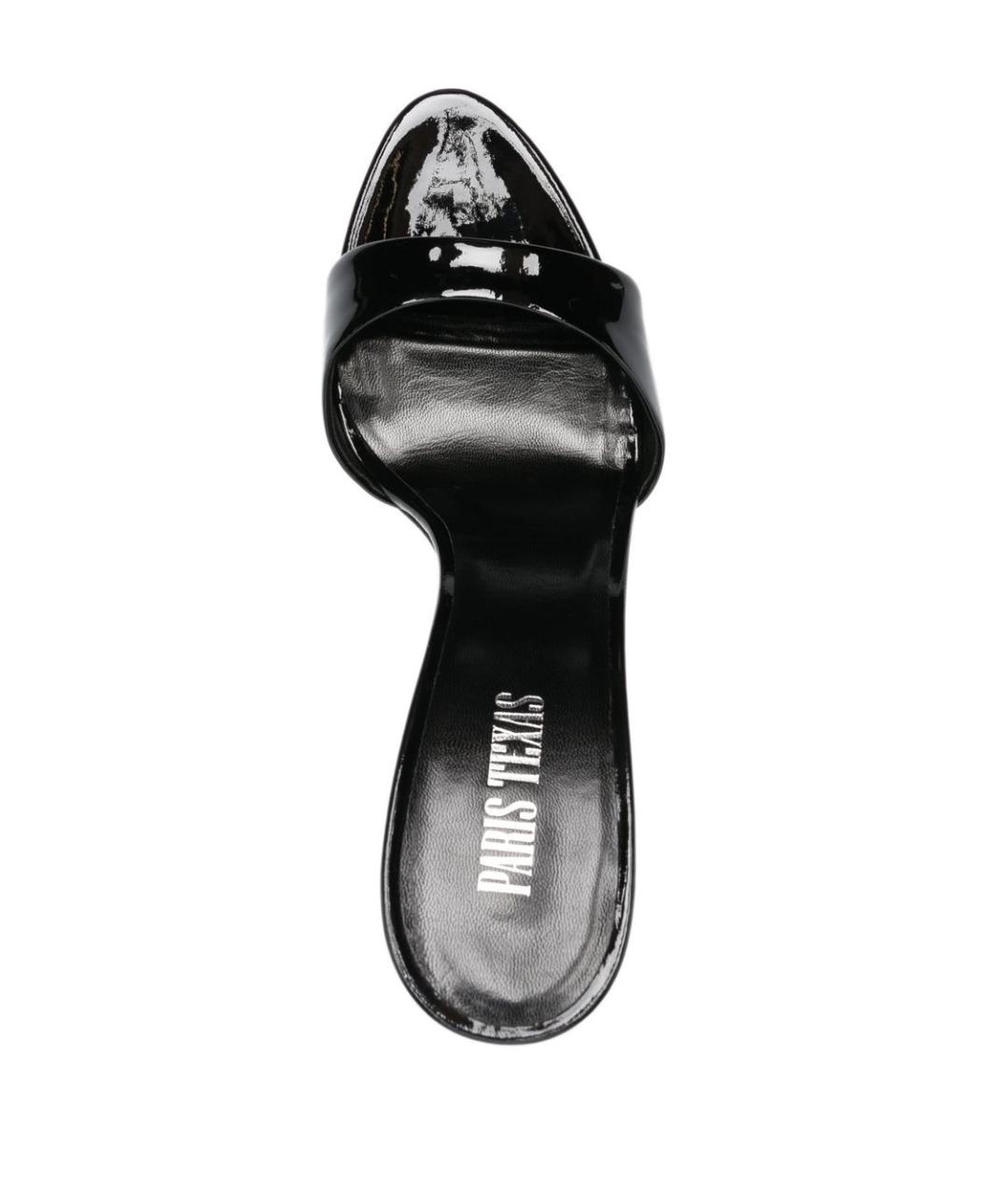 PARIS TEXAS Черные мюли из лакированной кожи, фото 4