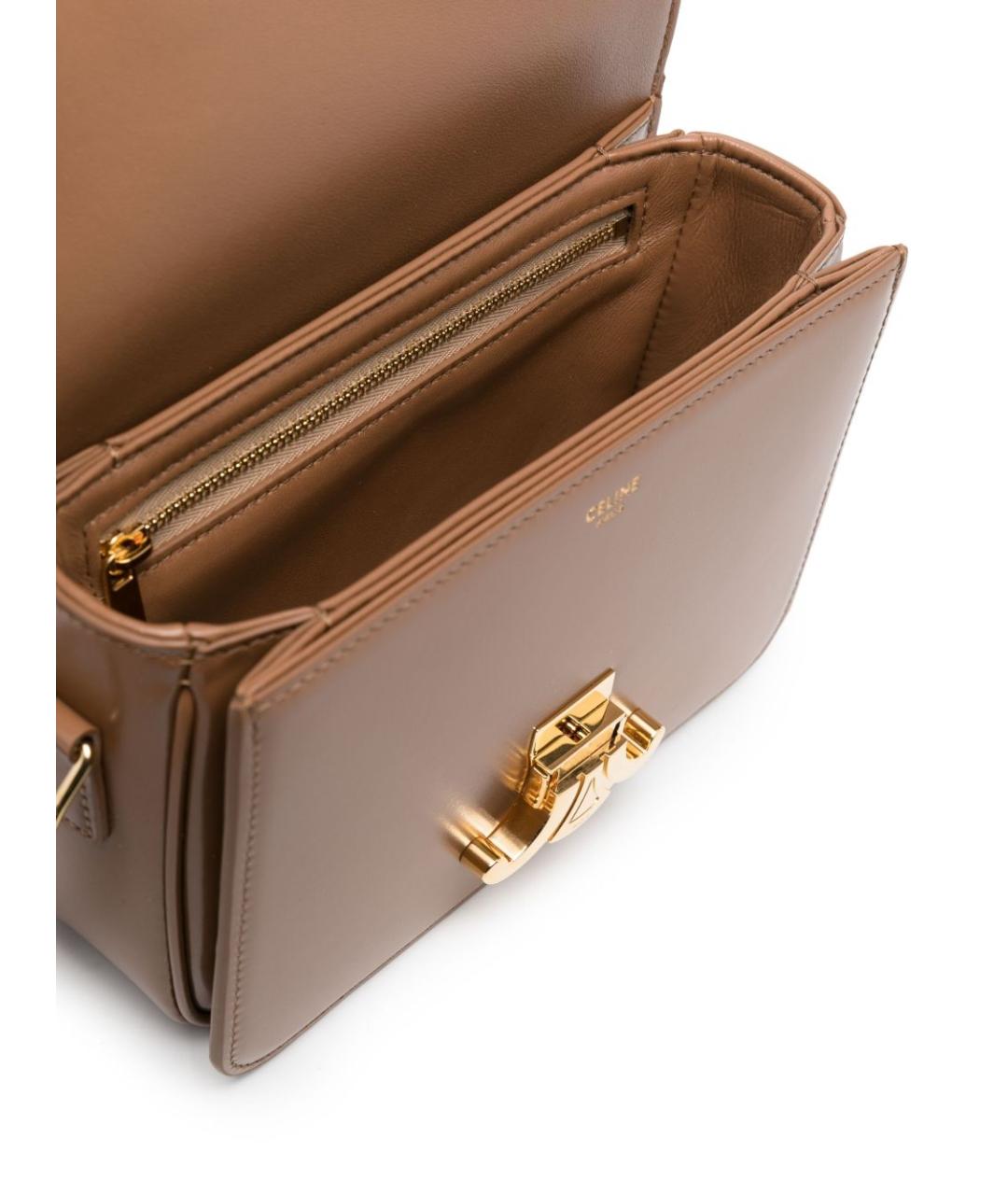 CELINE Коричневая кожаная сумка через плечо, фото 3