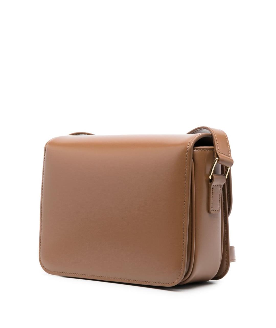 CELINE Коричневая кожаная сумка через плечо, фото 2