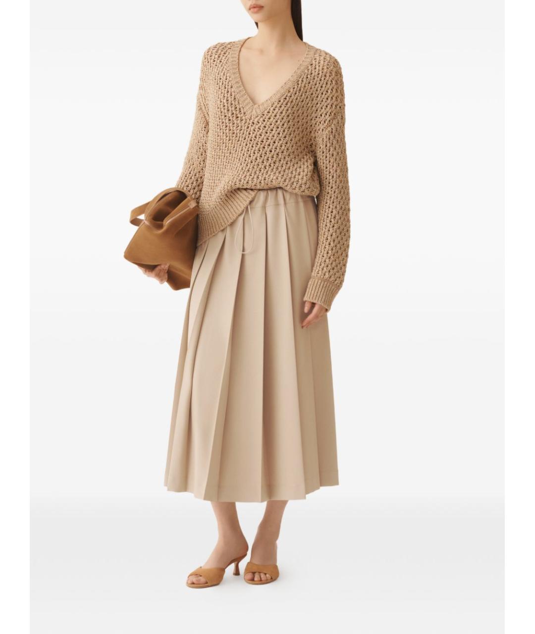 FABIANA FILIPPI Бежевый хлопковый джемпер / свитер, фото 4