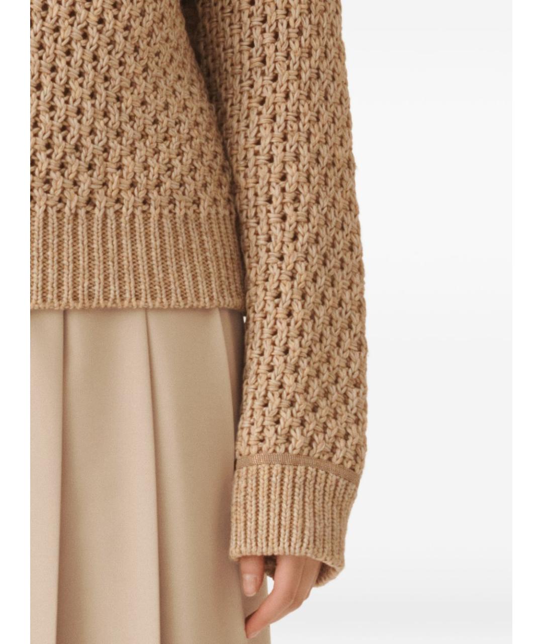 FABIANA FILIPPI Бежевый хлопковый джемпер / свитер, фото 2