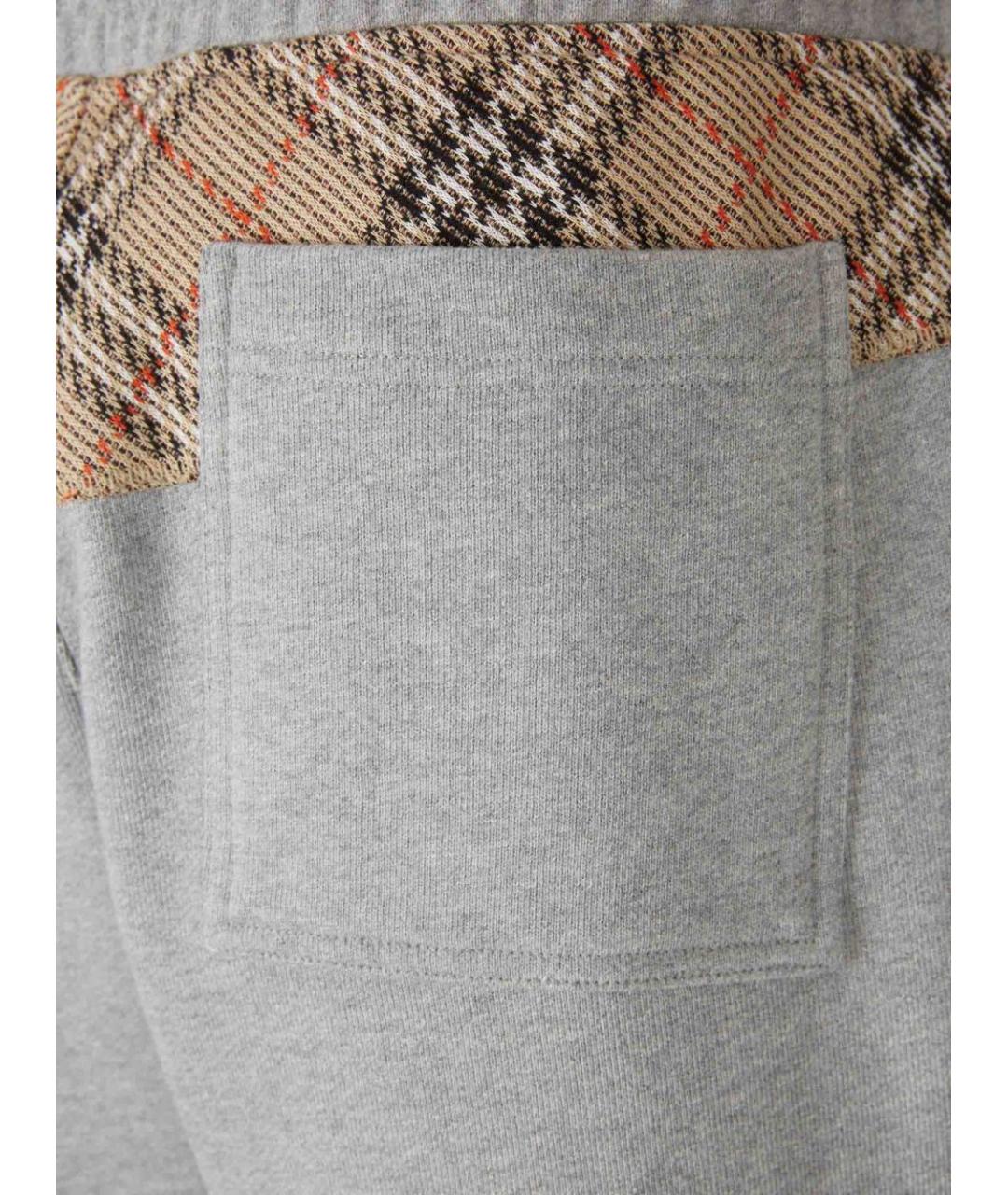 BURBERRY Серые хлопковые повседневные брюки, фото 3