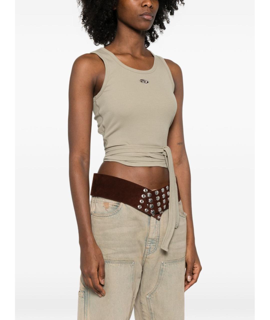 DIESEL Бежевая хлопковая майка, фото 4