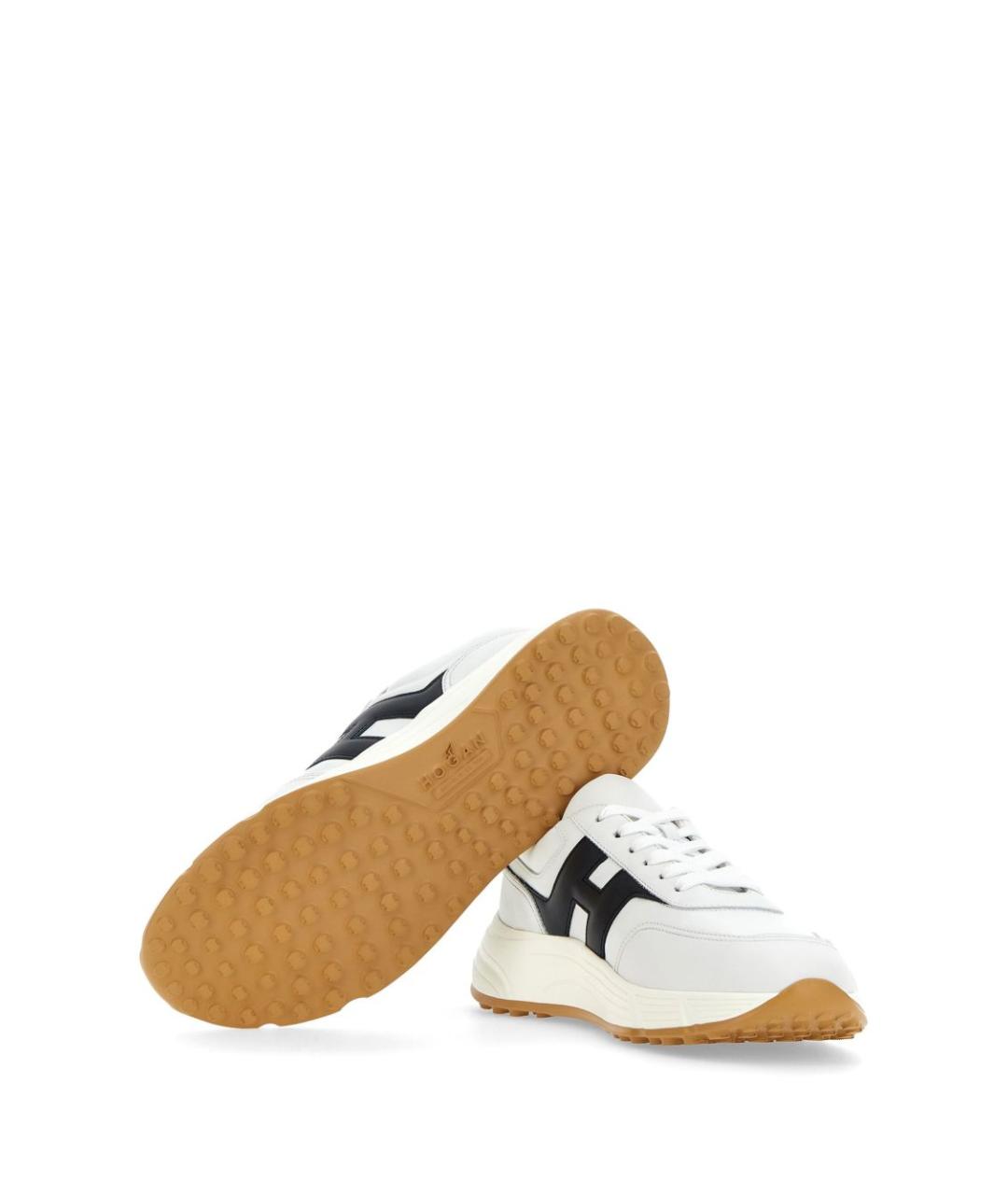 HOGAN Белые кожаные низкие кроссовки / кеды, фото 4
