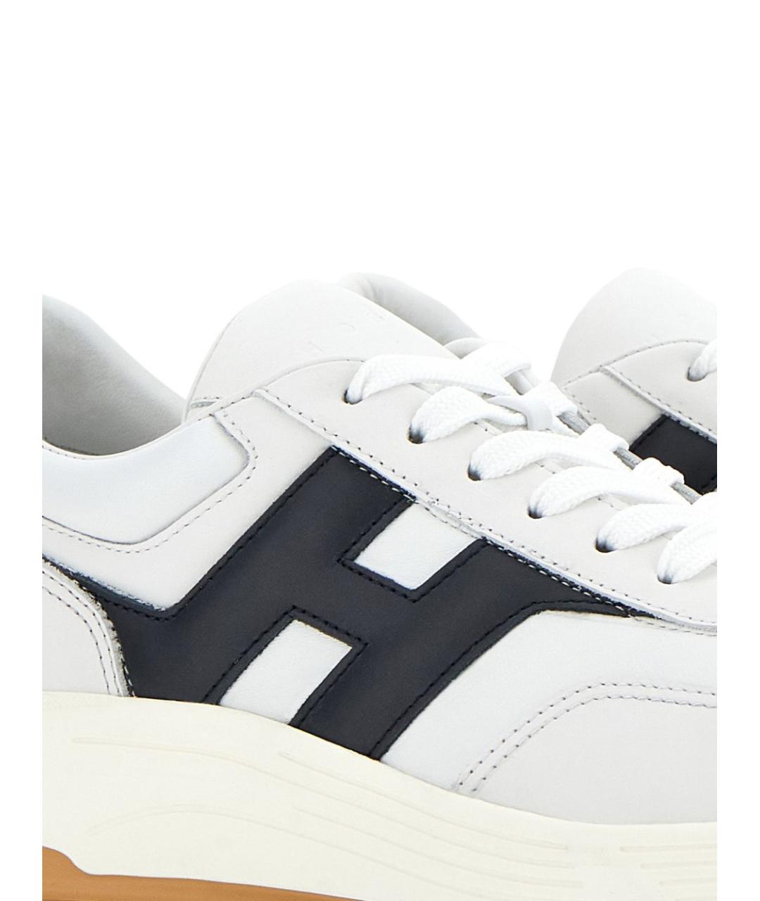 HOGAN Белые кожаные низкие кроссовки / кеды, фото 6