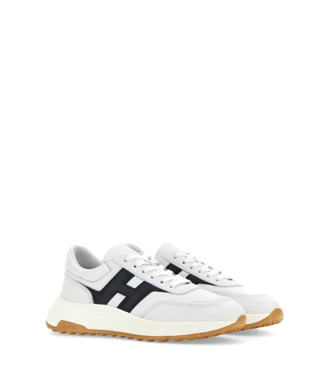 HOGAN Белые кожаные низкие кроссовки / кеды, фото 2