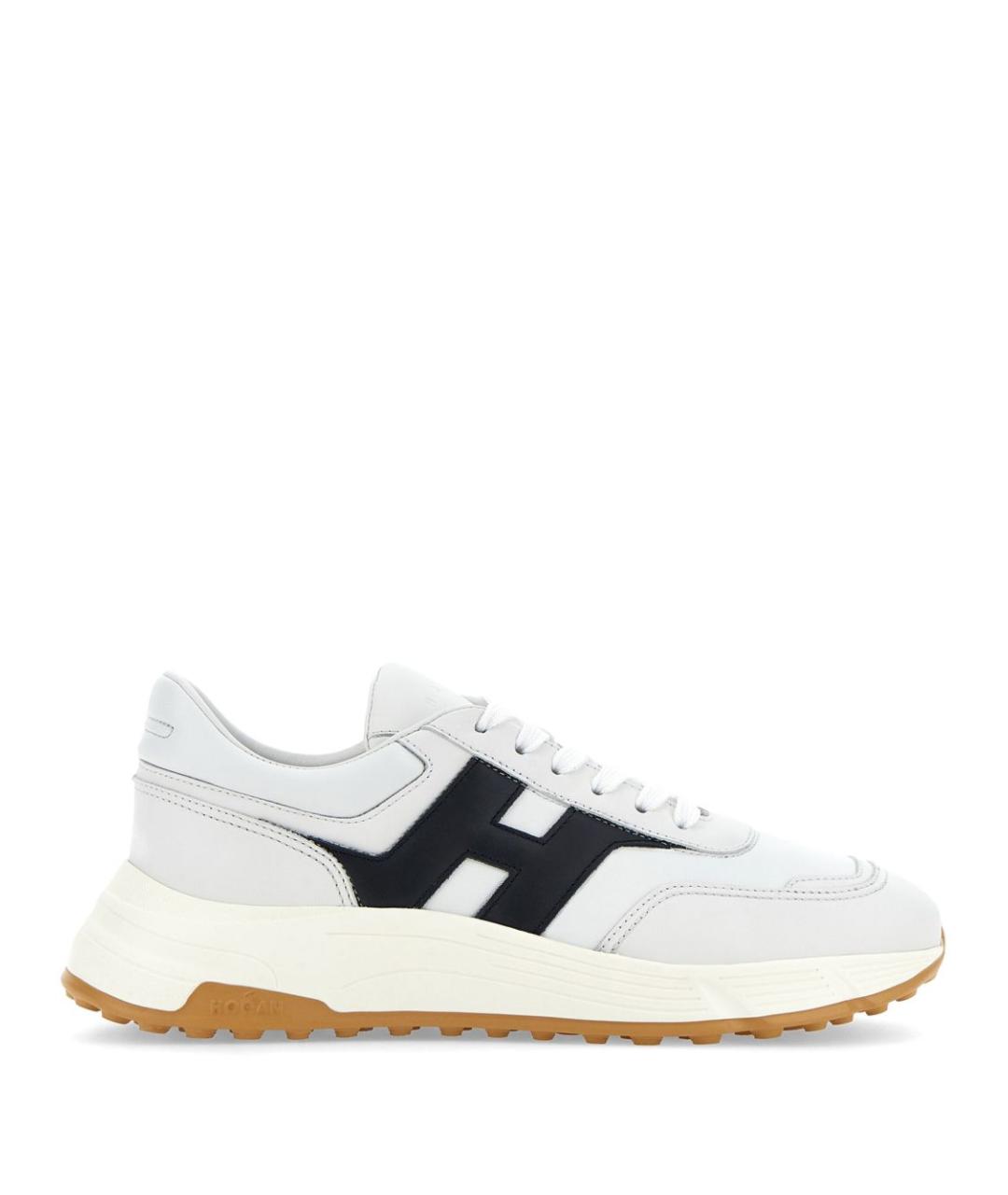 HOGAN Белые кожаные низкие кроссовки / кеды, фото 1