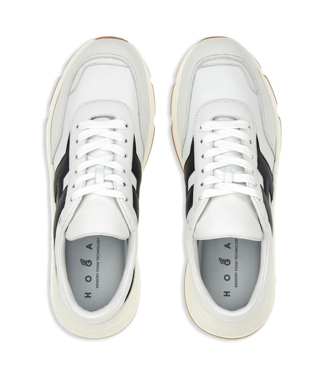 HOGAN Белые кожаные низкие кроссовки / кеды, фото 5