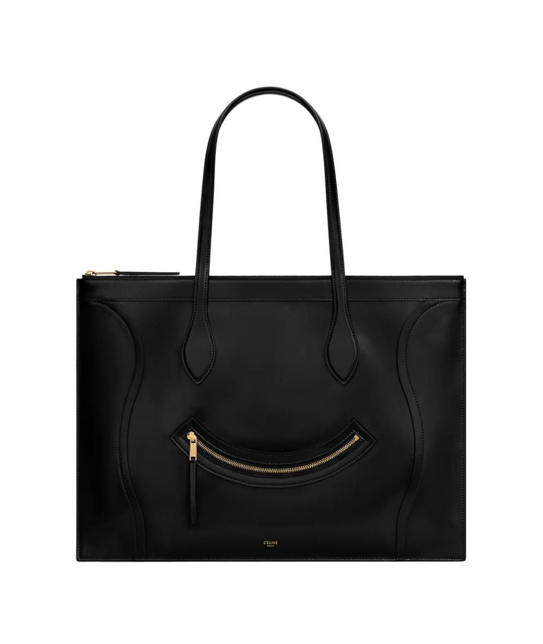 CELINE Черная кожаная сумка тоут, фото 1