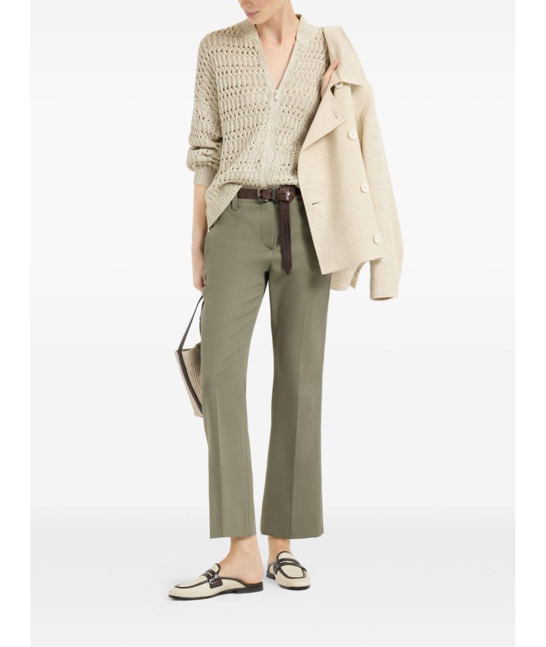 BRUNELLO CUCINELLI Бежевый льняной кардиган, фото 2