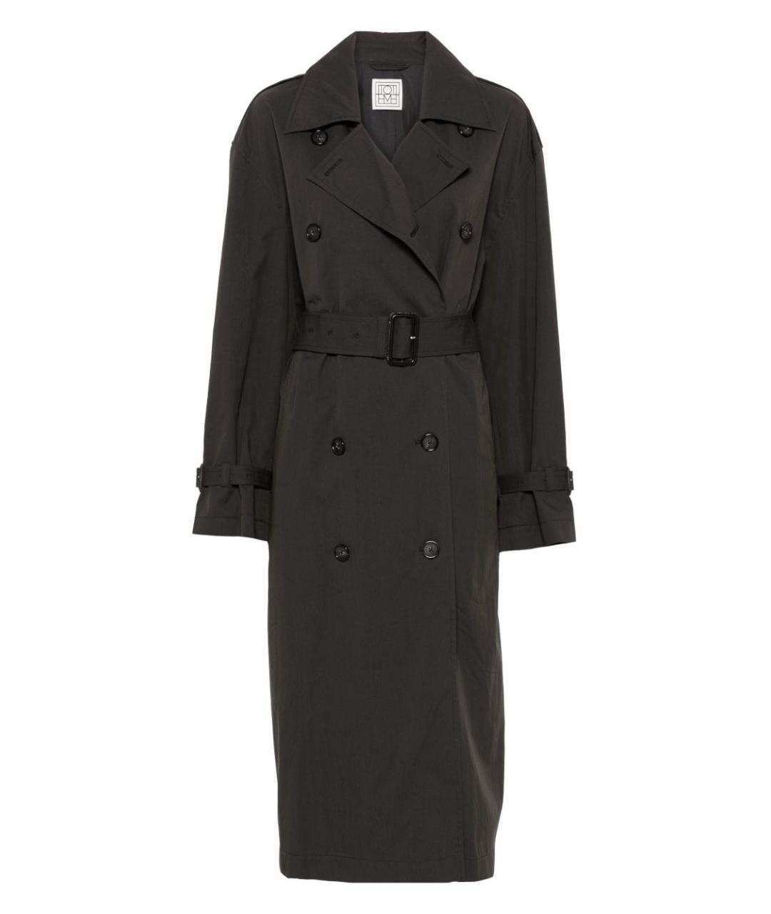 TOTEME Черный хлопковый тренч/плащ, фото 1