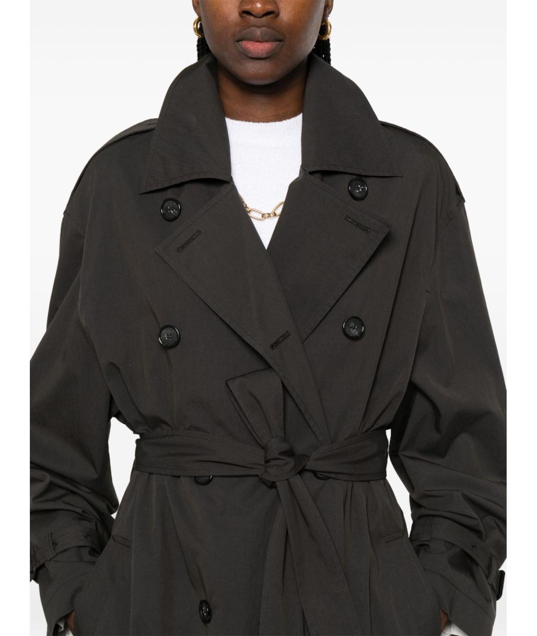 TOTEME Черный хлопковый тренч/плащ, фото 4