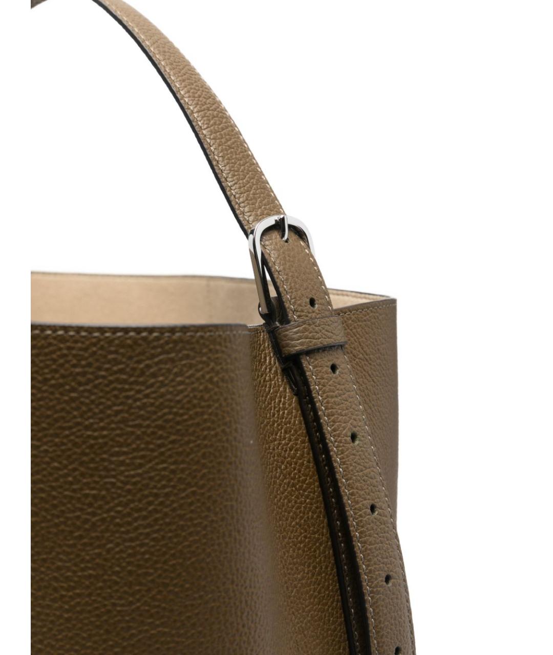 TOTEME Хаки кожаная сумка тоут, фото 3