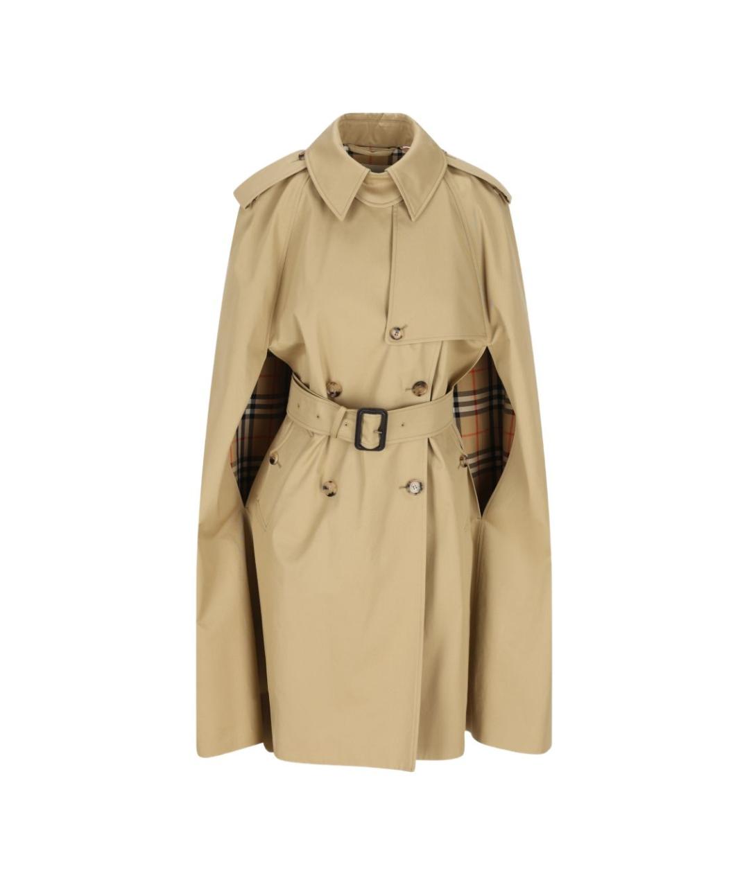 BURBERRY Бежевый хлопковый тренч/плащ, фото 1
