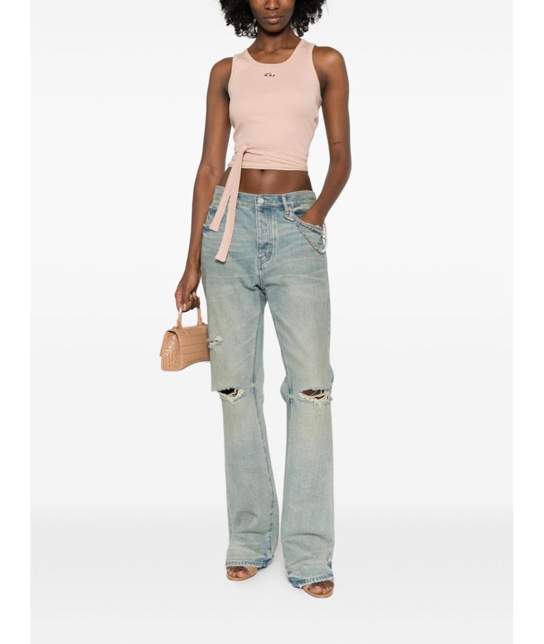 DIESEL Розовая хлопковая майка, фото 2