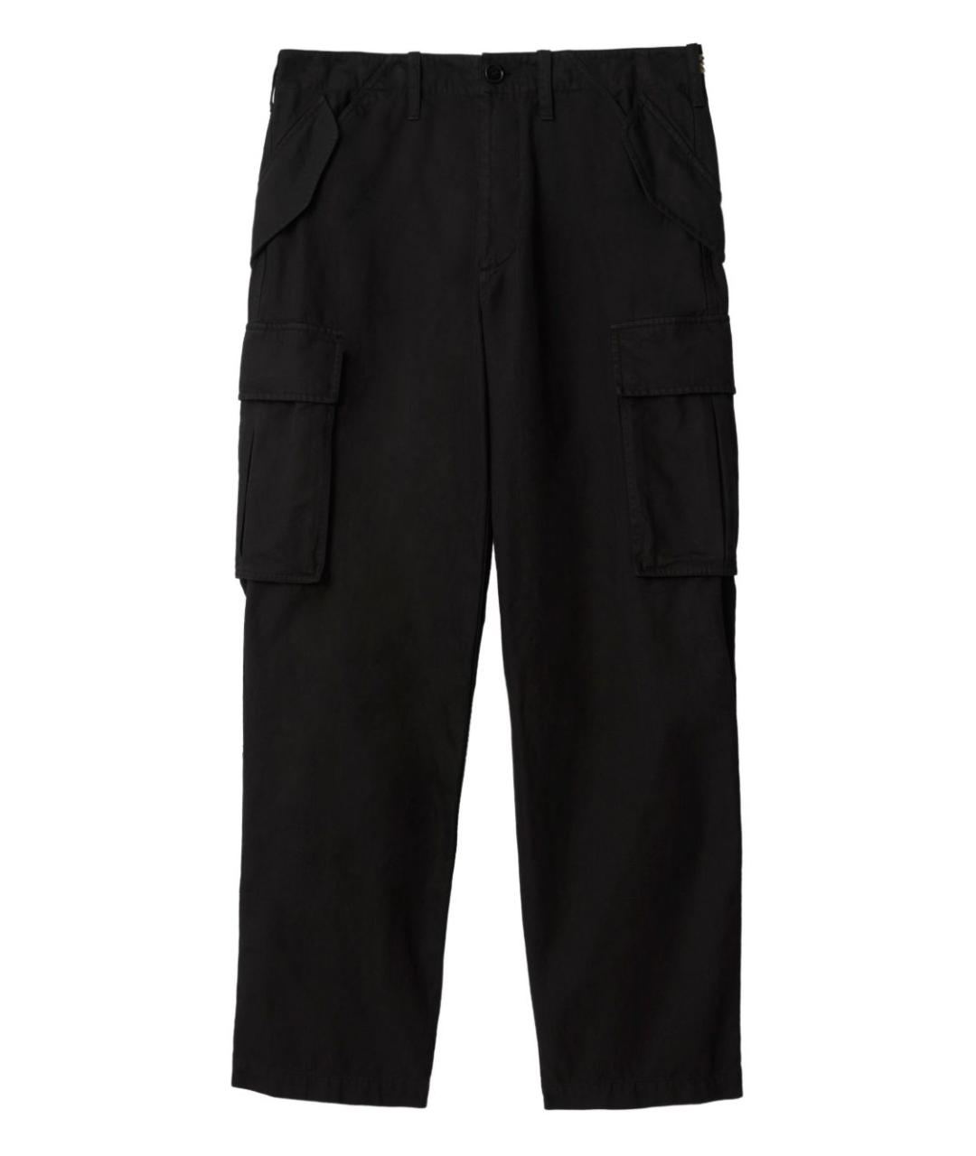 BURBERRY Черные хлопковые повседневные брюки, фото 1
