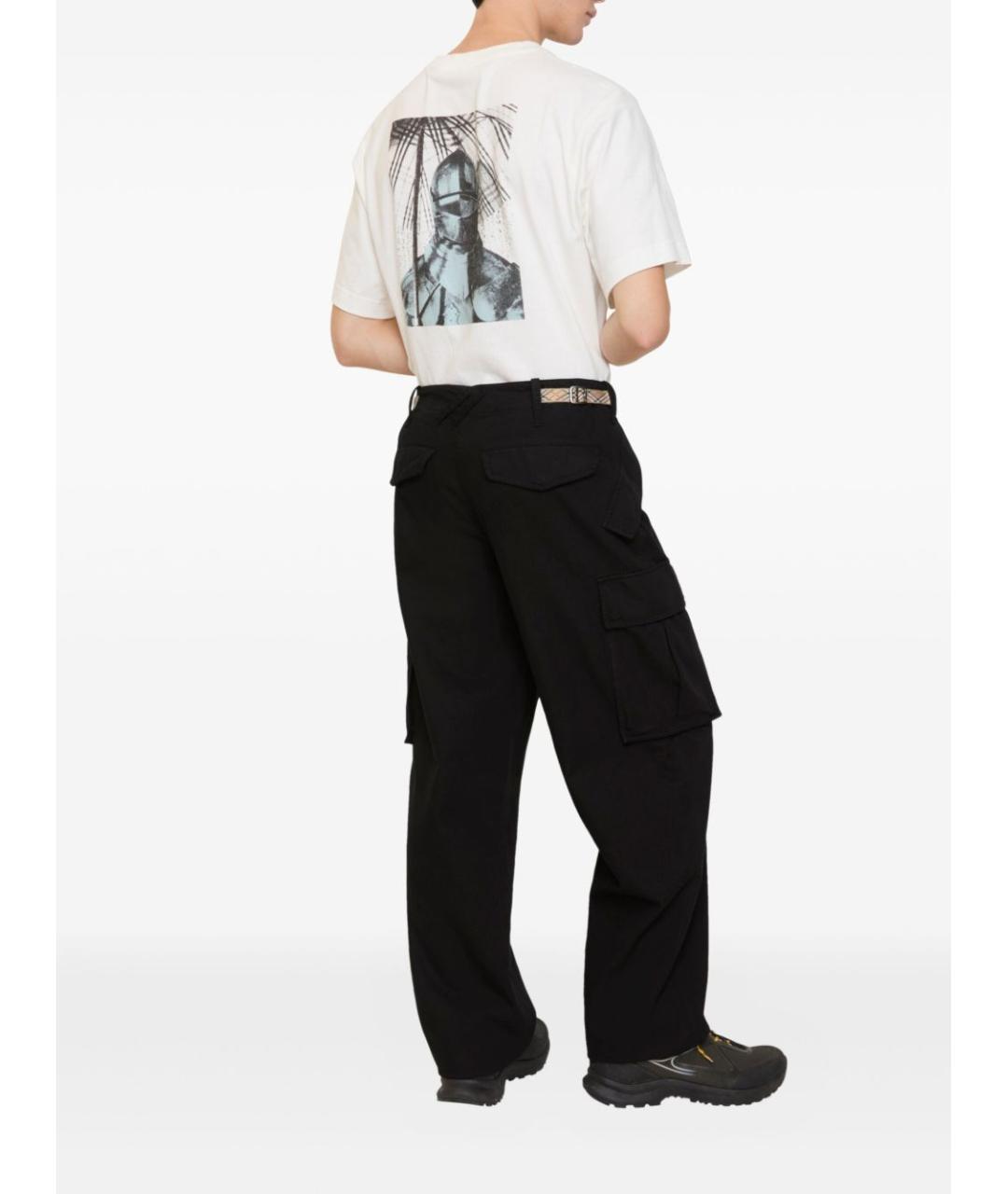 BURBERRY Черные хлопковые повседневные брюки, фото 4