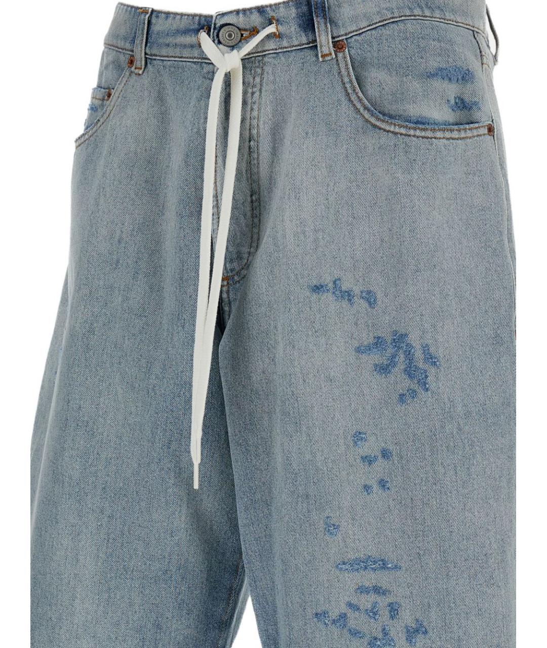 MM6 MAISON MARGIELA Серые хлопковые прямые джинсы, фото 2