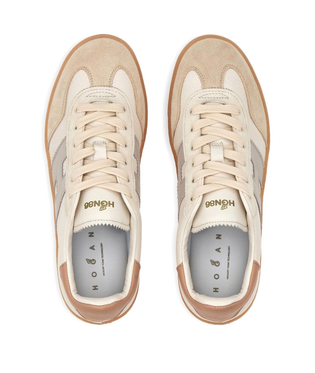 HOGAN Бежевые кожаные кеды, фото 5