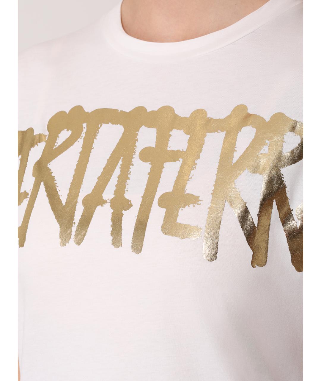 ALBERTA FERRETTI Белая хлопковая футболка, фото 4