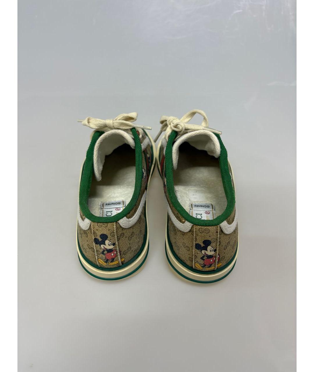 GUCCI Коричневые текстильные кеды, фото 4