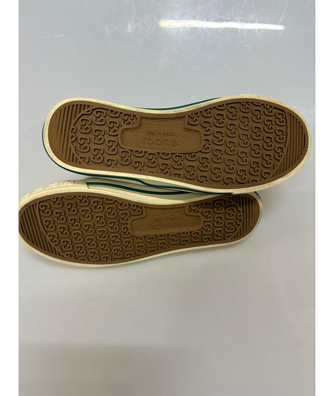 GUCCI Коричневые текстильные кеды, фото 8