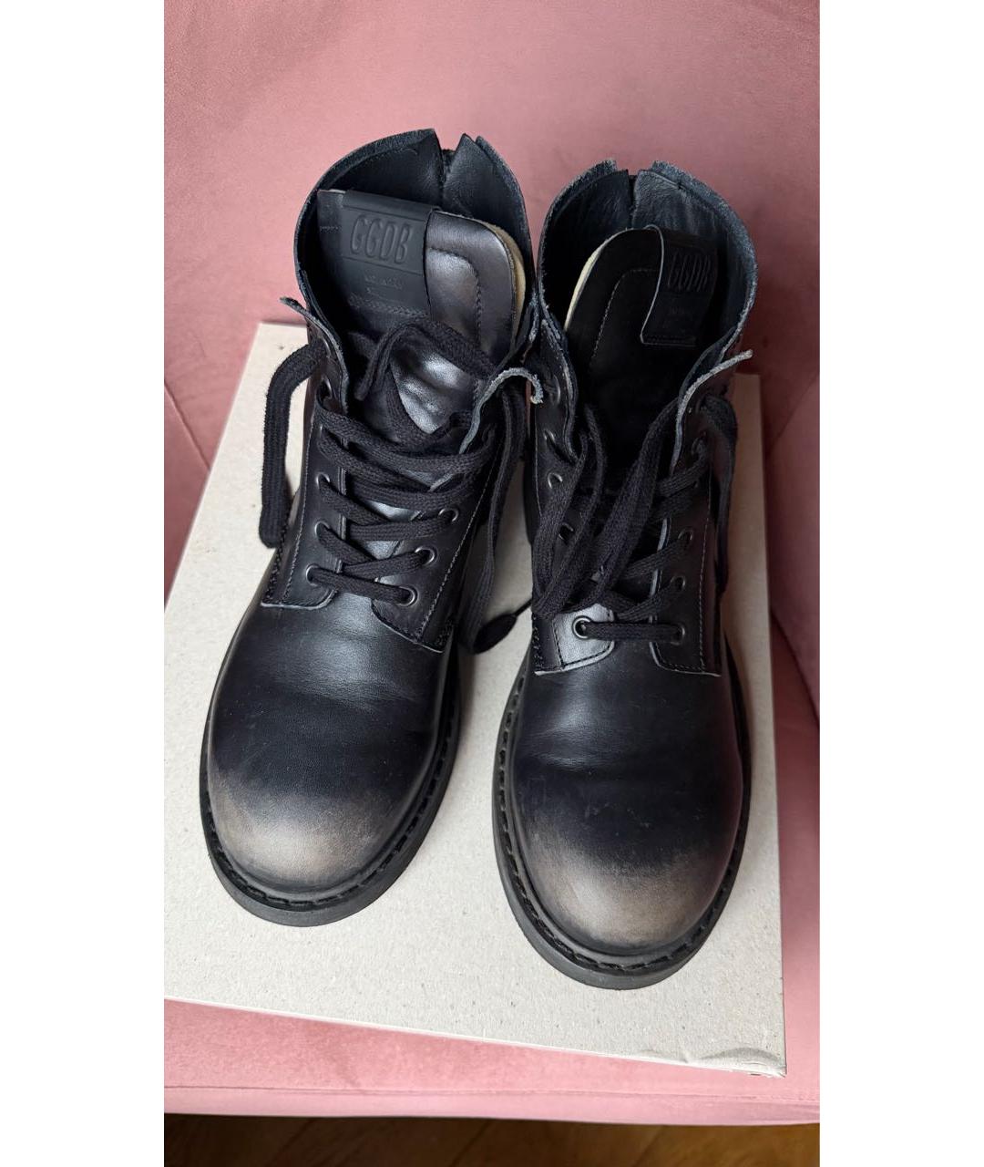 GOLDEN GOOSE DELUXE BRAND Черные кожаные ботинки, фото 3