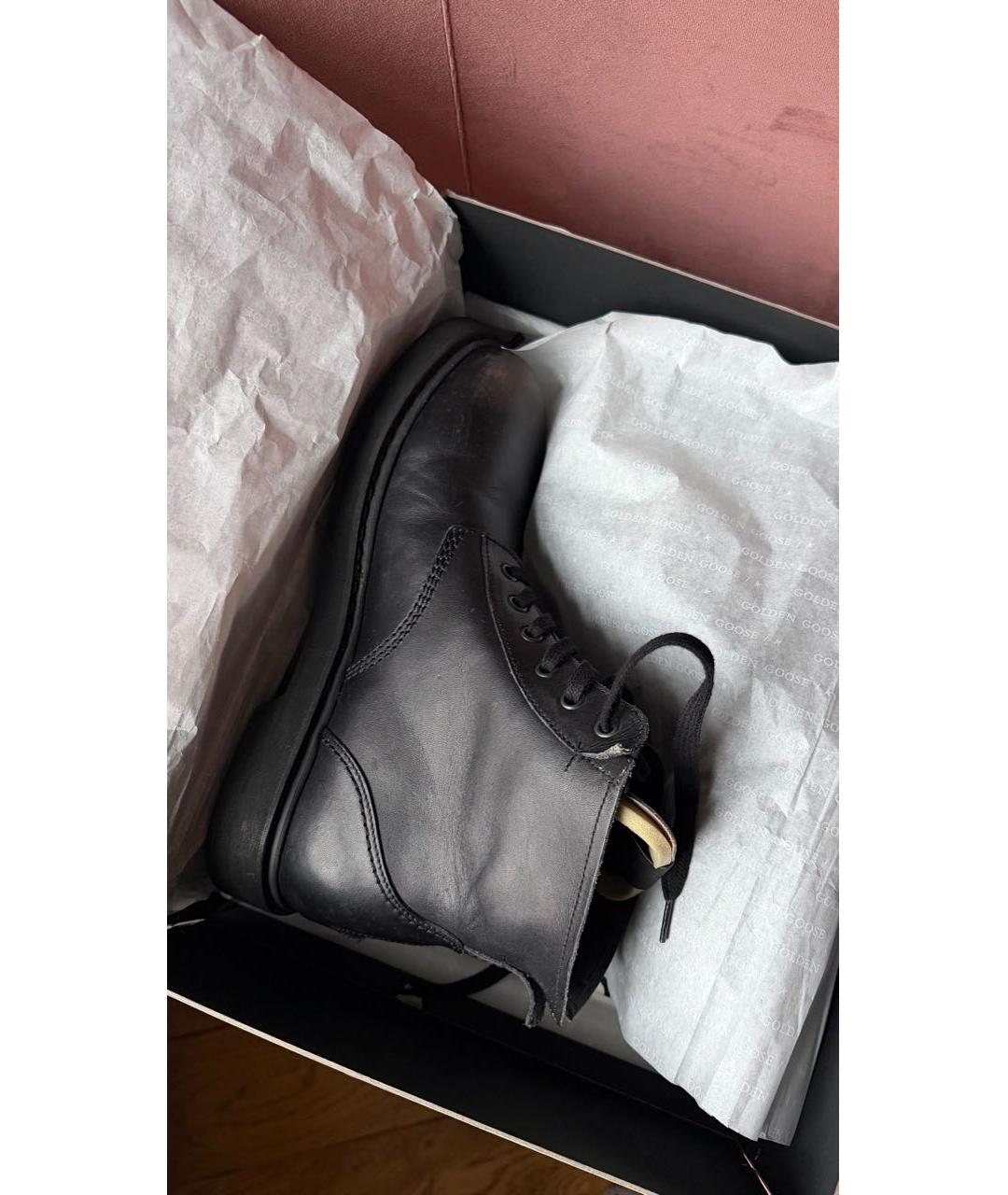 GOLDEN GOOSE DELUXE BRAND Черные кожаные ботинки, фото 8