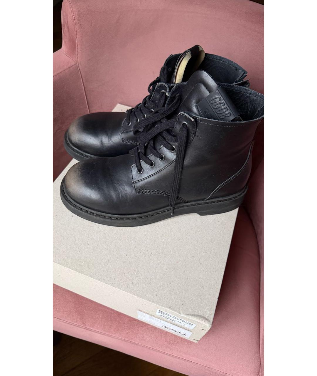 GOLDEN GOOSE DELUXE BRAND Черные кожаные ботинки, фото 5