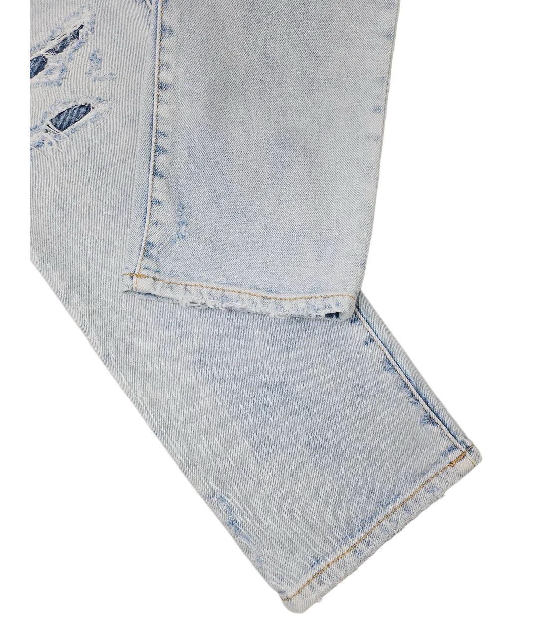DSQUARED2 Голубые хлопковые прямые джинсы, фото 5
