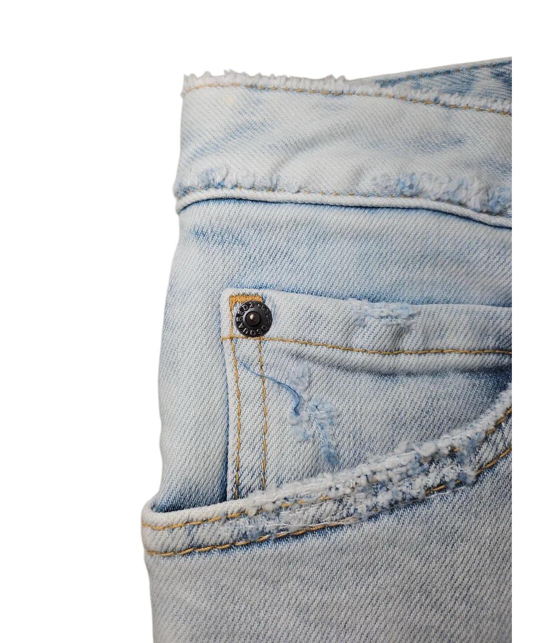 DSQUARED2 Голубые хлопковые прямые джинсы, фото 6