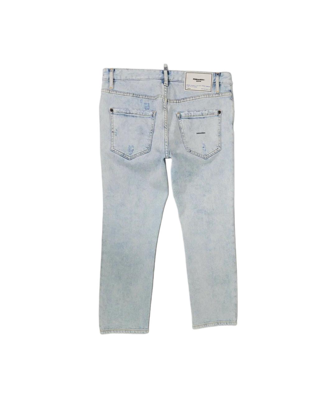 DSQUARED2 Голубые хлопковые прямые джинсы, фото 2