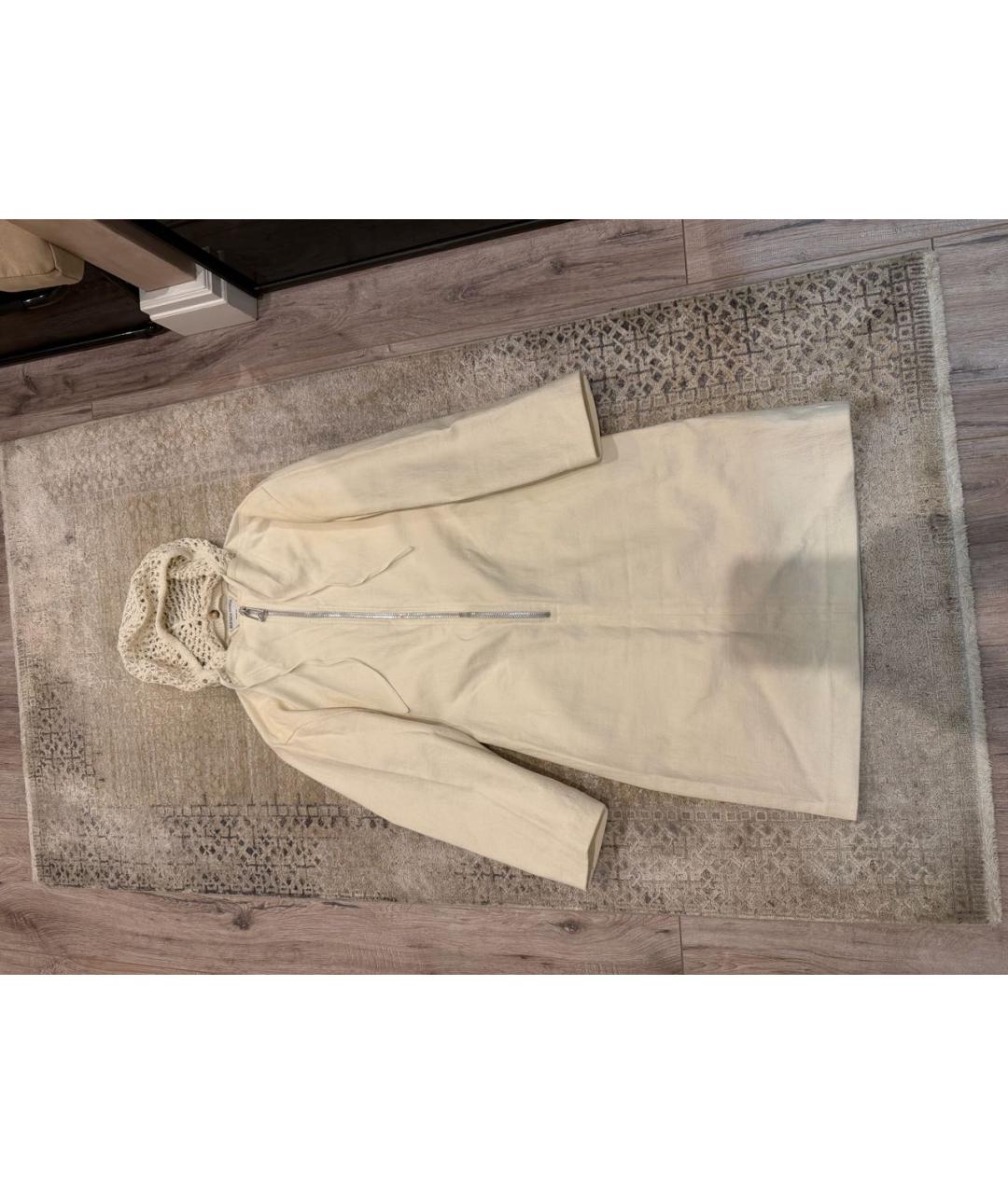 BOTTEGA VENETA Бежевое льняное повседневное платье, фото 2